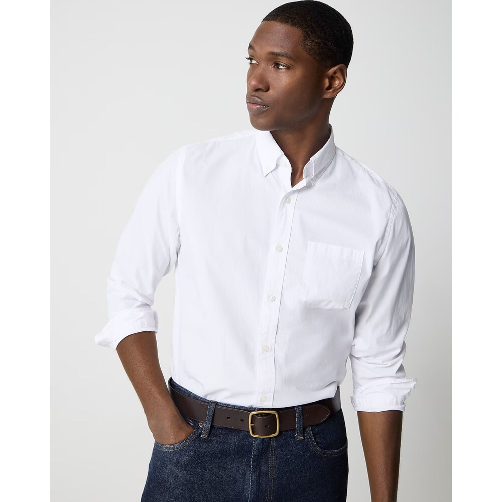 J.CREW Men's Tall-Fit Flex Casual Shirt MT White Button-Up Cotton NWT B60